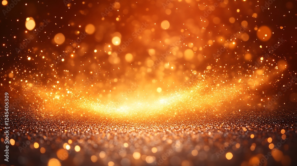 Golden Glitter Background With Sparkling Lights Golden Glitter Background With Sparkling Lights