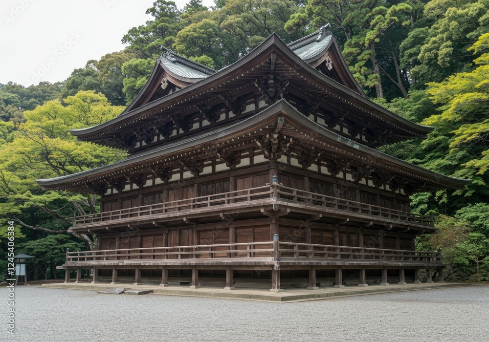 side view of traditional wooden japanese temple side view of traditional wooden japanese temple