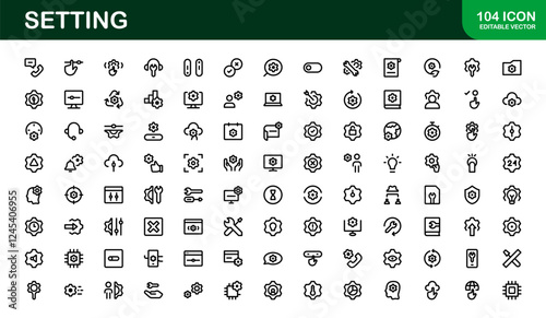 Settings Icon Pack. Scalable Vector Graphics for Adjustment, Optimization, and Fine-Tuning of Applications and Systems photo