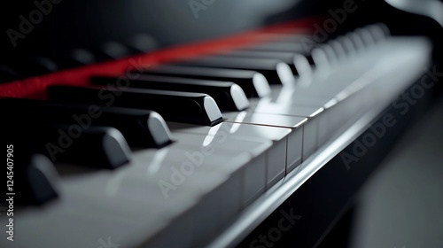 Close-up of Piano Keys: A Symphony of Black and White