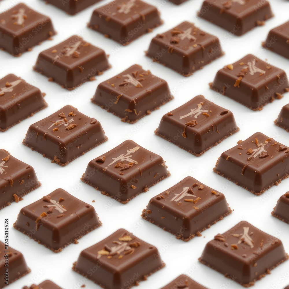 Gourmet Milk Chocolate Squares with Caramel Crunch - Elegant Dessert Gourmet Milk Chocolate Squares with Caramel Crunch - Elegant Dessert
