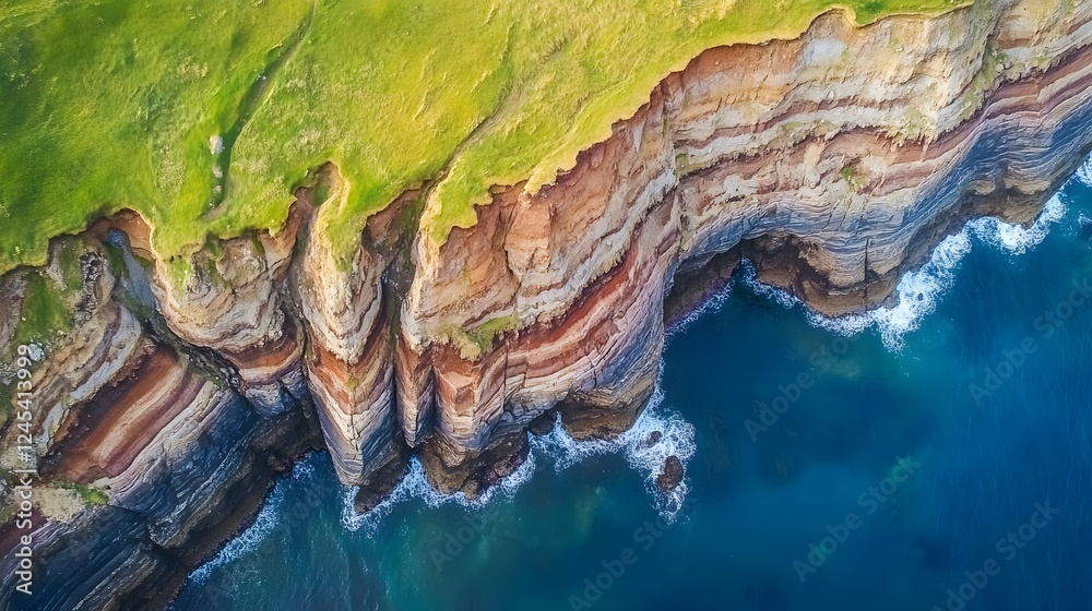 Vibrant coastline view, lush green cliffs meeting deep blue ocean, showcasing natural beauty, ideal for travel inspirations. Vibrant coastline view, lush green cliffs meeting deep blue ocean, showcasing natural beauty, ideal for travel inspirations.