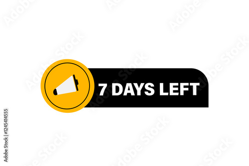 7 days left, or to go sale countdown vector symbol, clock, time,  background, template 7 days left, countdown, sticker, left banner, business, sale, label button
