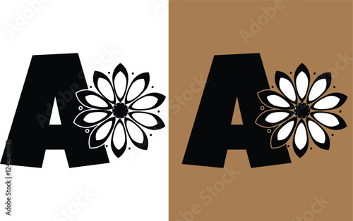 letter A. flowers letters. Vintage ornament initial Alphabet vector file download | Any changes can be possible