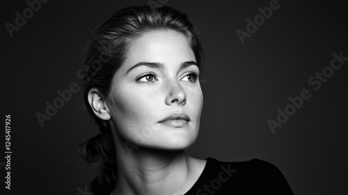 Wallpaper Mural Women's History Month Concepts. Elegant portrait of a woman in black and white lighting. Torontodigital.ca