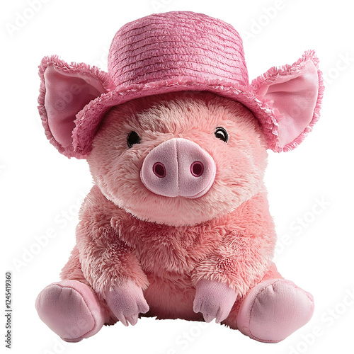 Adorable Plush Pig Snout Hat on Clean White Background photo