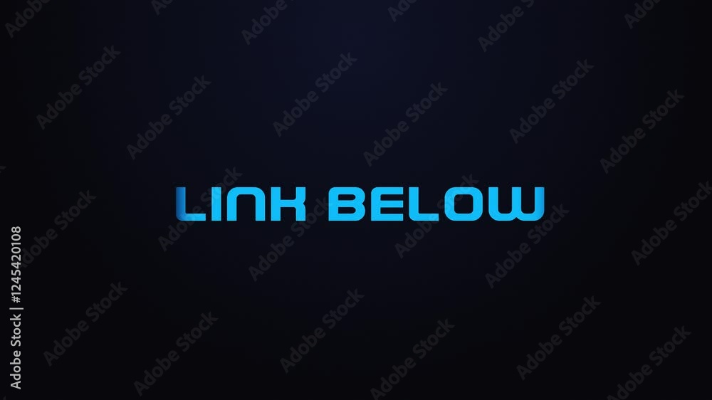 Glowing explosion LINK BELOW text reveal blue and pink