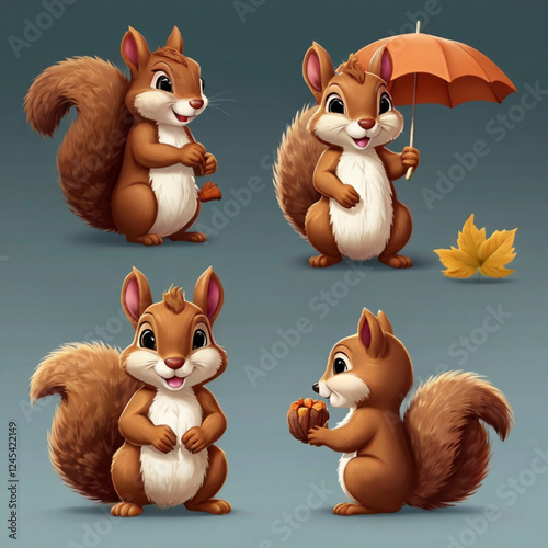 set of funny animals