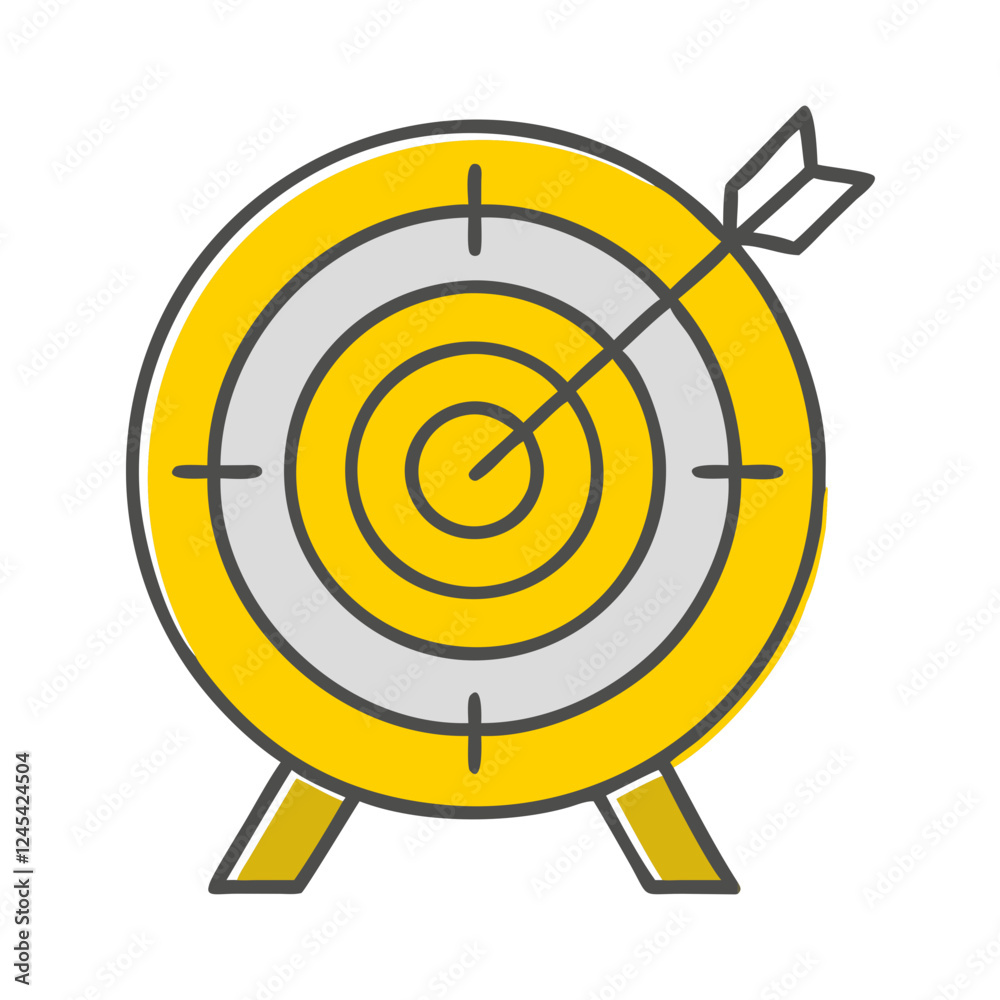 Target with arrow hitting bullseye, focus and precision Target with arrow hitting bullseye, focus and precision
