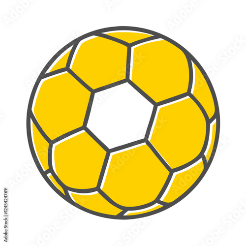 Yellow soccer ball design on white background, sports concept