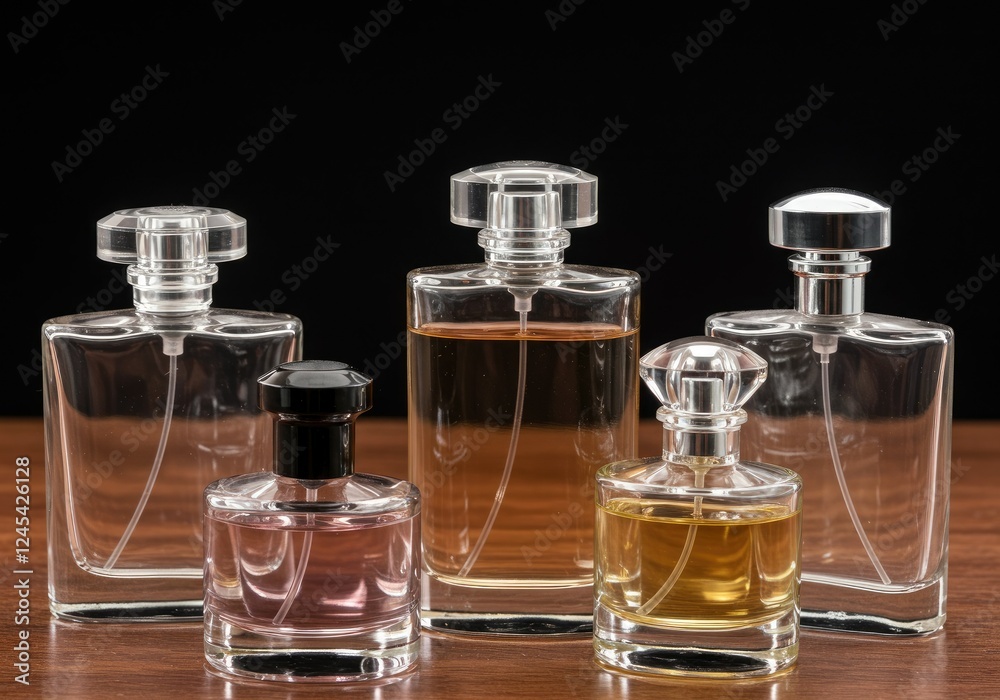 high angle perfume bottles arrangement high angle perfume bottles arrangement