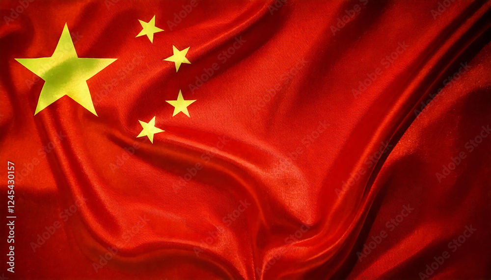 chinese flag in the wind chinese flag in the wind