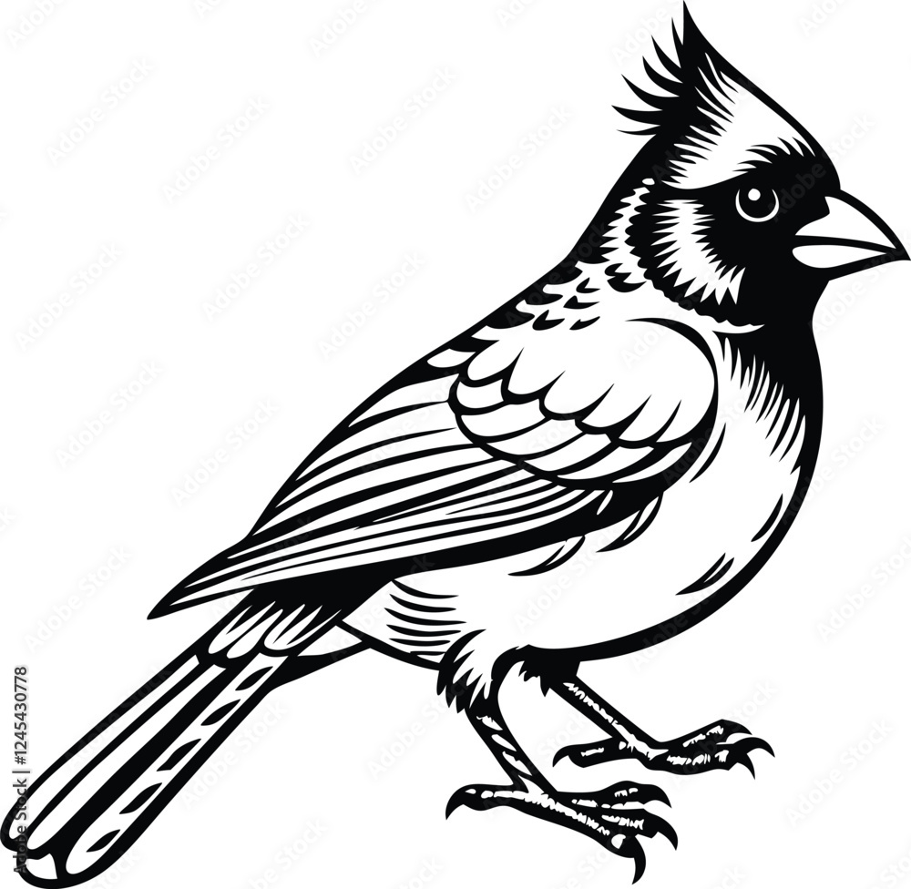 Cardinal flying bird isolated on vector art illustration Cardinal flying bird isolated on vector art illustration
