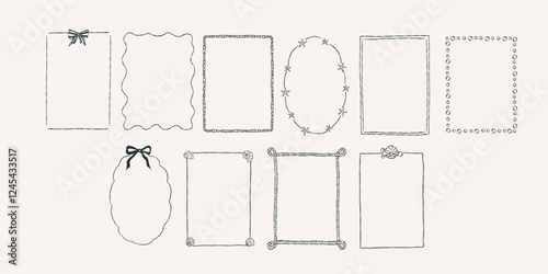 Hand drawn retro frames collection