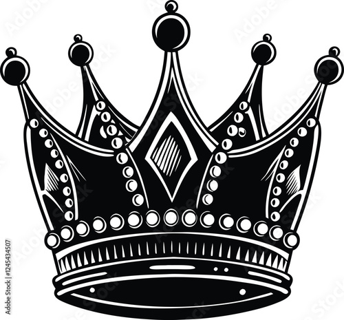 King Royal Crown isolated vector art illustration