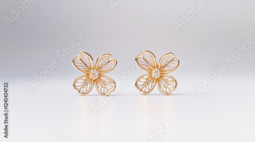 Delicate Gold Flower Earrin...