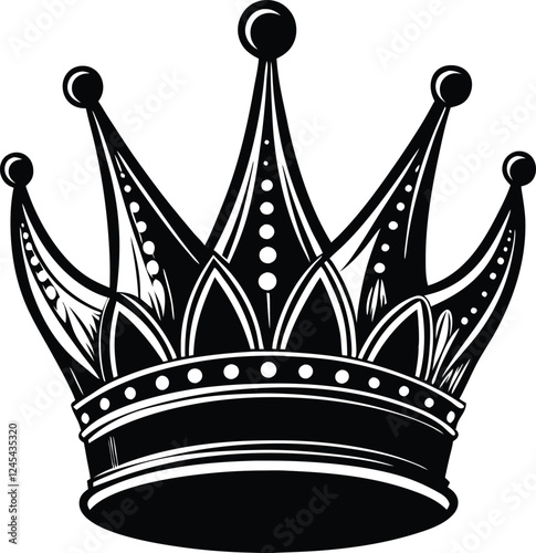  King Royal Crown isolated vector art illustration