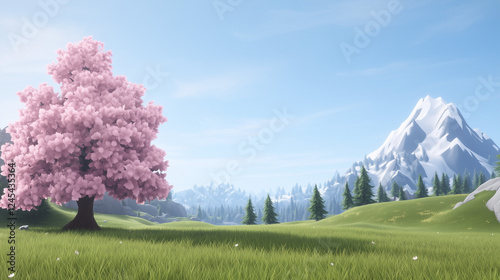 Serene Spring Landscape: A ...