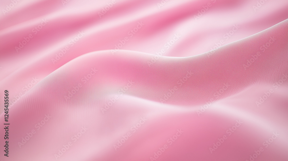 Obraz premium Soft Pink Silk Drape: A luxurious abstract backdrop with soft pink silk fabric, forming elegant drapes and folds, creating a smooth, alluring, and calming visual texture.