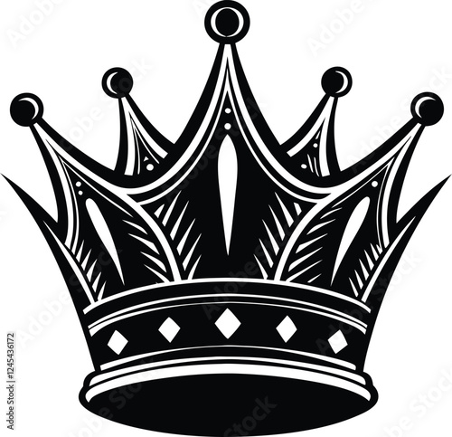  King Royal Crown isolated vector art illustration