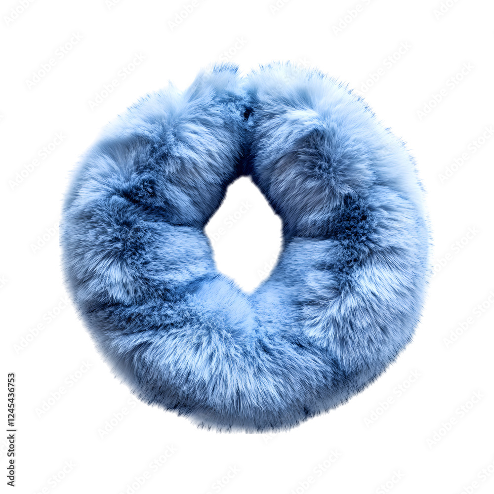 Faux Fur Neck Warmer in Soft Pastel Blue Hues Isolated on Transparent Background Faux Fur Neck Warmer in Soft Pastel Blue Hues Isolated on Transparent Background