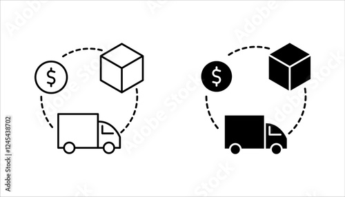 Supplier concept icon set. Cargo transportation idea thin line illustration. Parcel shipping. Product transfer. vector illustration on white background