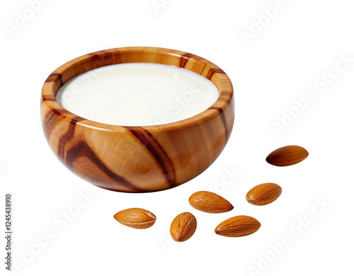 Obraz na płótnie wooden bowl with milk w salonie