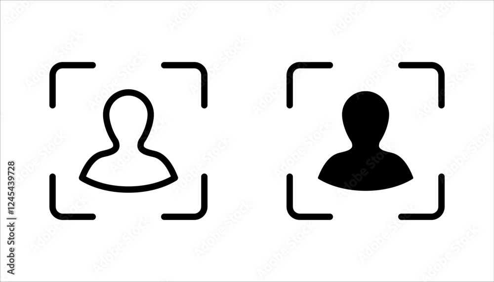 User icon set. Line and glyph profile user avatar. vector illustration on white background User icon set. Line and glyph profile user avatar. vector illustration on white background