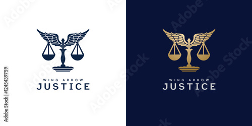 Law Firm Symbol Logo with Winged Justice Scales