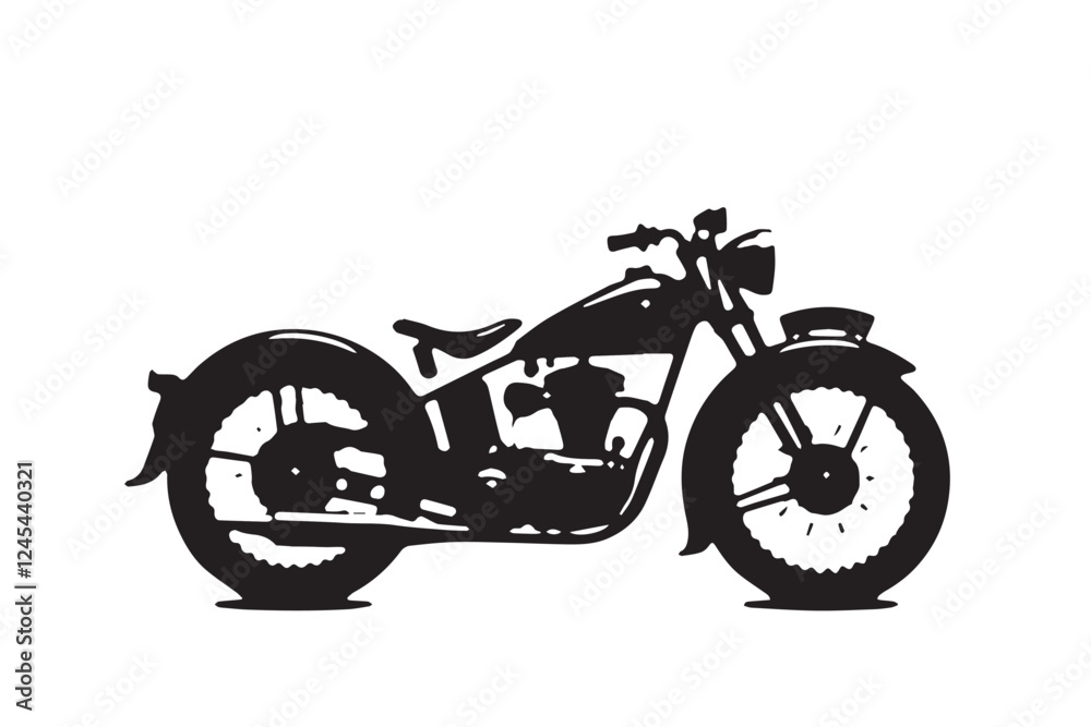 Obraz premium modified motorbike, cruise motorbike, black silhouette, custom bike, chopper silhouette, cruiser bike, shadow rider, road king, vintage cruiser, black beast, retro motorbike, dark cruiser, silhouette 
