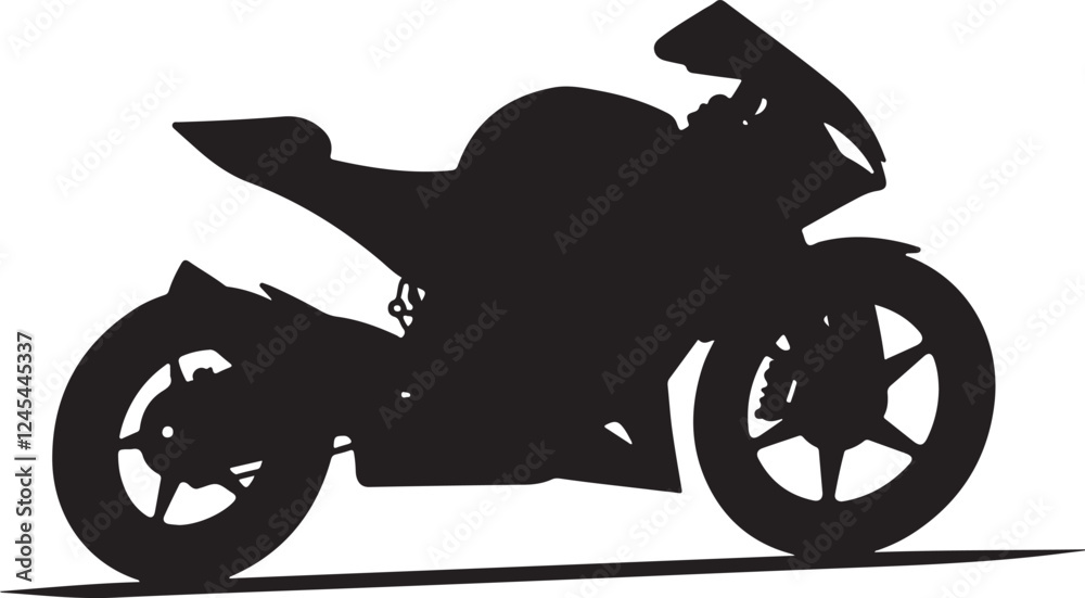 Obraz premium sports motorbike, motorbike silhouette, black bike art, racing beast, speed demon, shadow rider, sleek machine, fast lane, adrenaline rush, dark rider, moto silhouette, two-wheel thunder, fierce bike,