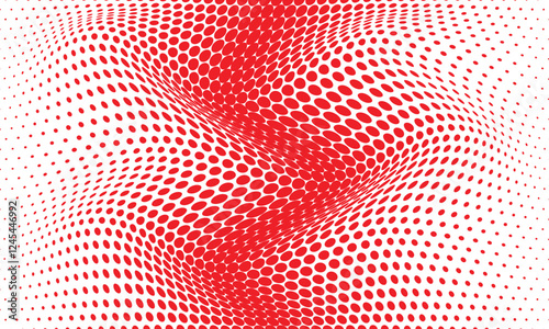 abstract simple red big to small dot wave pattern can be used background.
