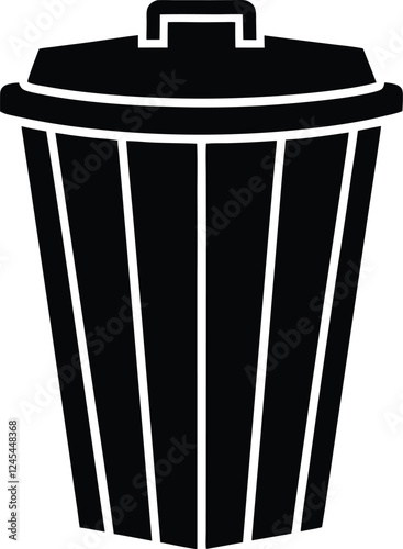 Minimalist Trash Can Icon 