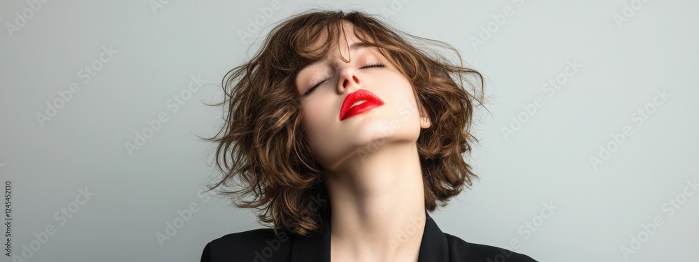Naklejka premium Capturing elegance through subtle and minimalist headshots.