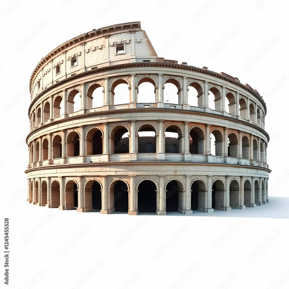 Fototapeta premium Roman Coliseum isolated on the white background