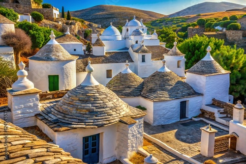 Charming Traditional Greek Dovecotes near Tarambados Village, Tinos Island photo