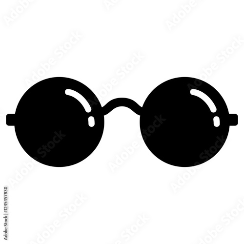 Illustration or icon of a pair of round sunglasses