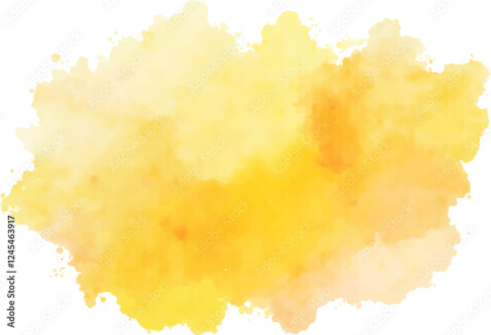 Obraz premium A vibrant, abstract watercolor splash in shades of yellow, with a textured and organic feel. This eye-catching element is perfect for adding a pop of color to backgrounds, designs, and illustrations