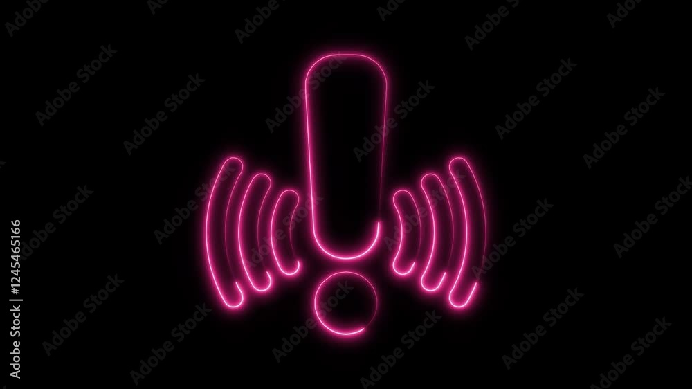 Glowing Neon Alert Icon Isolated, HD Motion Graphic Representing Warning, Notification, and Emergency Alert Glowing Neon Alert Icon Isolated, HD Motion Graphic Representing Warning, Notification, and Emergency Alert