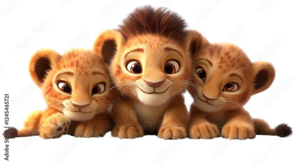 Fototapeta premium three little kittens on white background