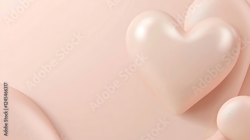 Pale Pink Abstract Heart Shapes Background