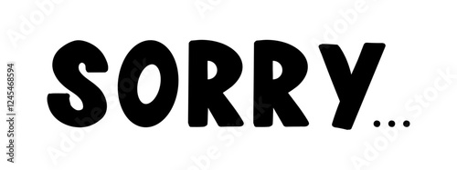 Vector illustration hand Lettering word Sorry for icon, logo, badge, cards, poster, banner,