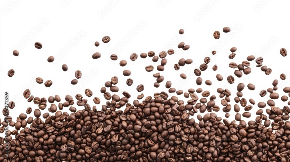 Close up of falling coffee beans Close up of falling coffee beans