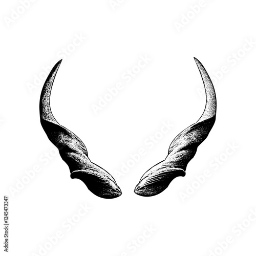 eland horns hand drawing vector isolated on background.