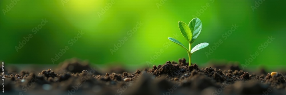 Small green stem on an avocado seedling in water, hydroponic, leaf, tiny