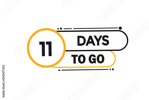 11  to go sale countdown vector symbol, clock, time,  background, template 11 days to go, countdown, sticker, left banner, business, sale, label button
