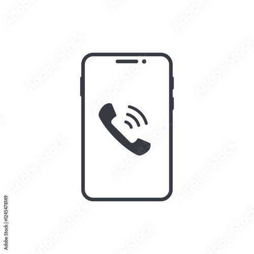 Phone call icon, smartphone with a handset sign vector isolated illustration