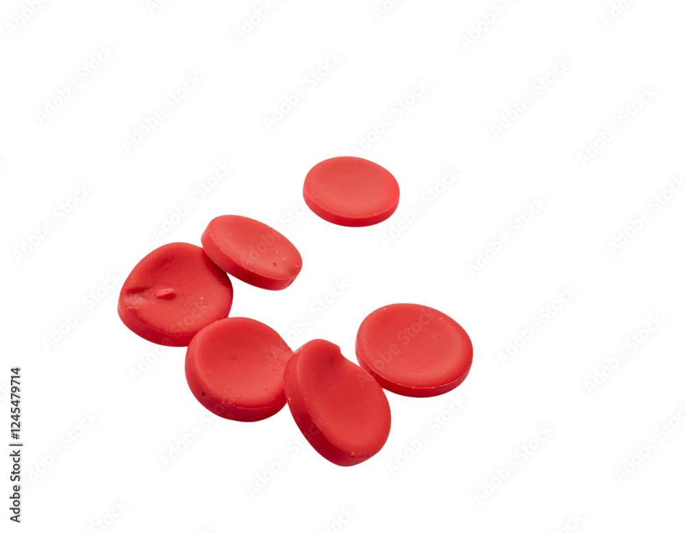 red pills isolated on white