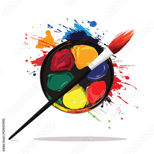 An artist's palette with paint splashes illustrates the content creation section of the Adobe Stock websit
