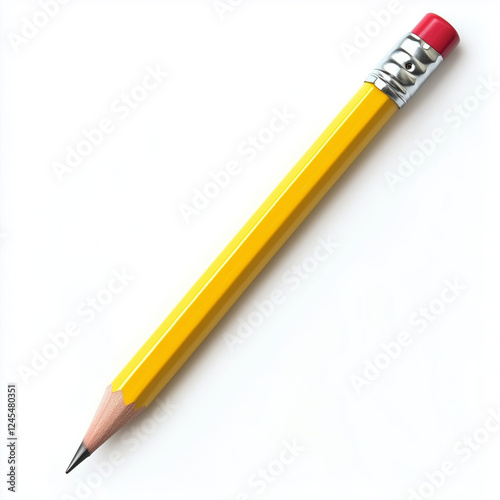 classic yellow pencil with red eraser, perfect for writing and drawing. Its sharpened tip and vibrant color make it essential tool for students and artists alike
